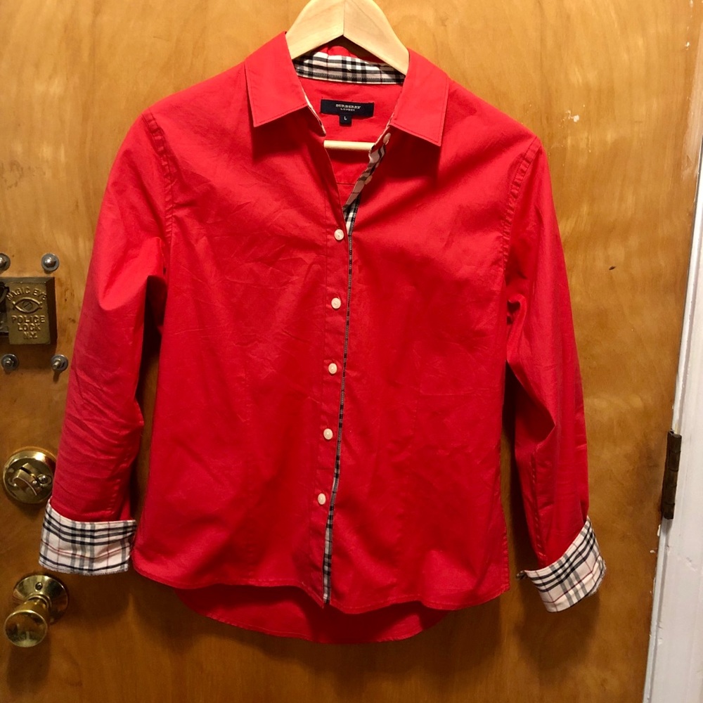 Burberry Long Sleeved Tailored Button Down Pink L